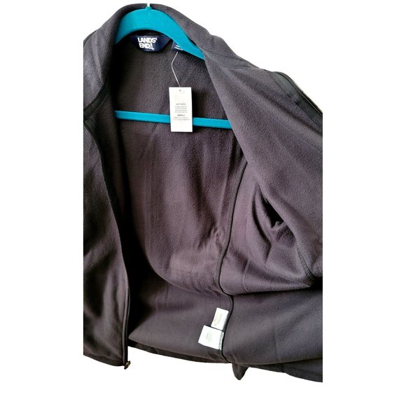 Lands' End Fleece Jacket Full Zip Black Woman's Medium 10/12 NWT JJ1976 - Picture 6 of 9